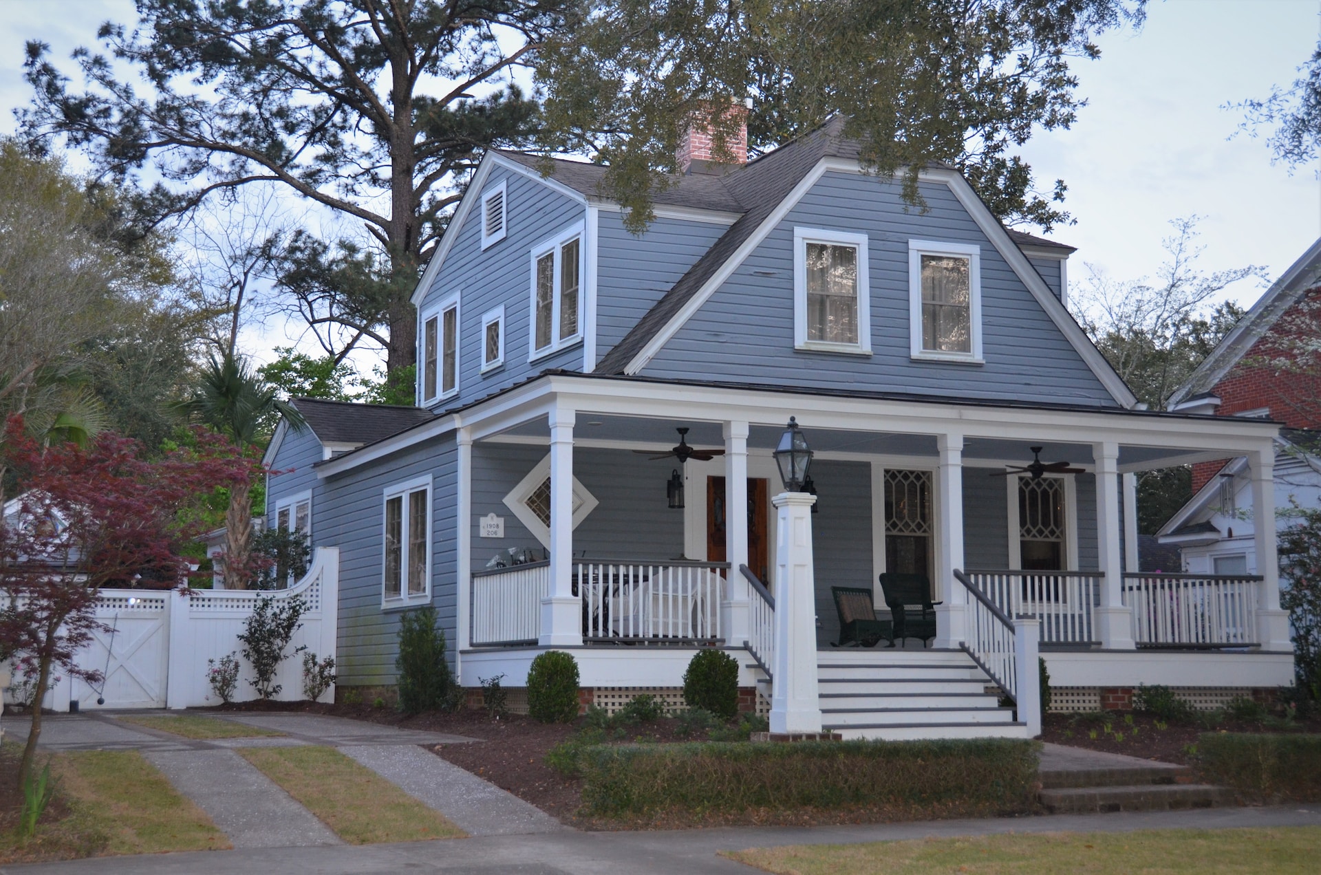 house with blue siding