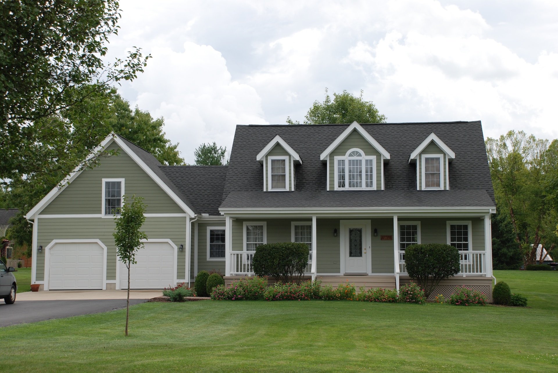 house with green siding